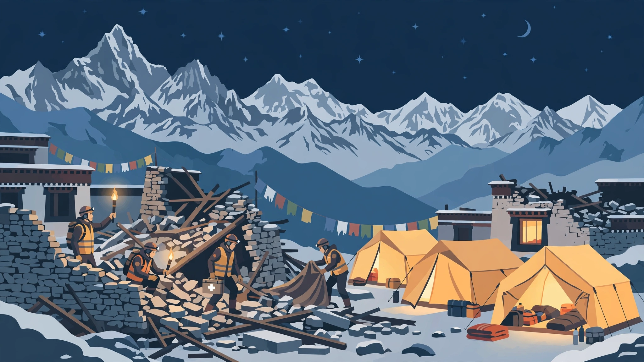 Tibet Earthquake Kills 16 as 7.0 Quake Flattens Nagqu Homes